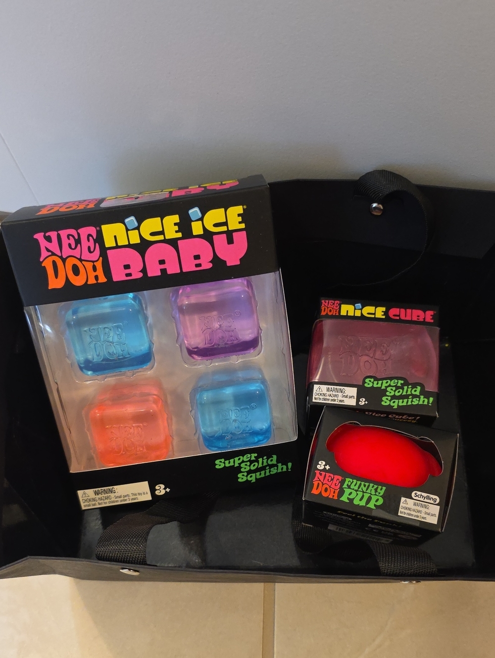NeeDoh Nice Ice Baby & Nice Cube (Pink) Funky Pup ( Pink)